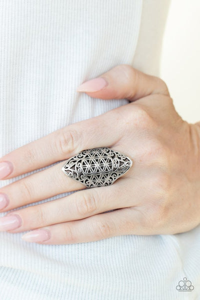 FRILL Ride - Silver Paparazzi Ring