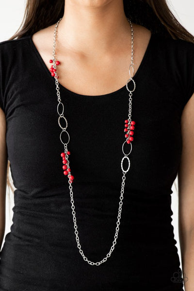 Flirty Foxtrot - Red Paparazzi Necklace (PZ-1814)