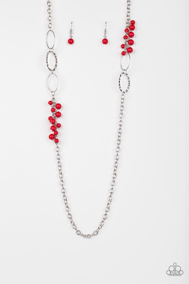 Flirty Foxtrot - Red Paparazzi Necklace (PZ-1814)