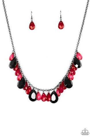 Hurricane Season - Red Paparazzi Necklace