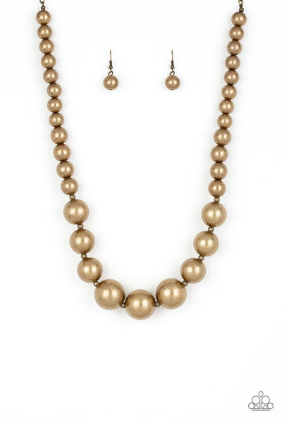 Living Up To Reputation - Brass Paparazzi Necklace