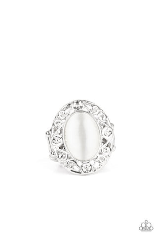 Moonlit Marigold - White Paparazzi Ring