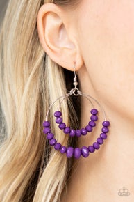 Paradise Party - Purple-Paparazzi Earrings