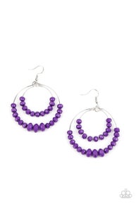 Paradise Party - Purple-Paparazzi Earrings