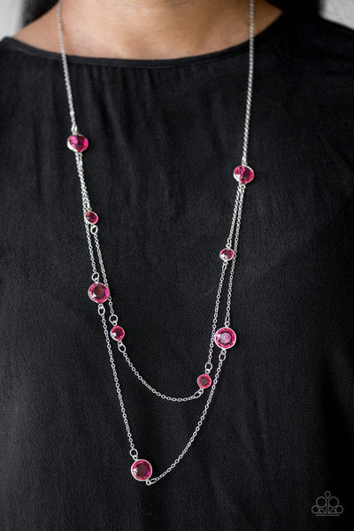 Raise Your Glass - Pink Paparazzi Necklace (PZ-2164)