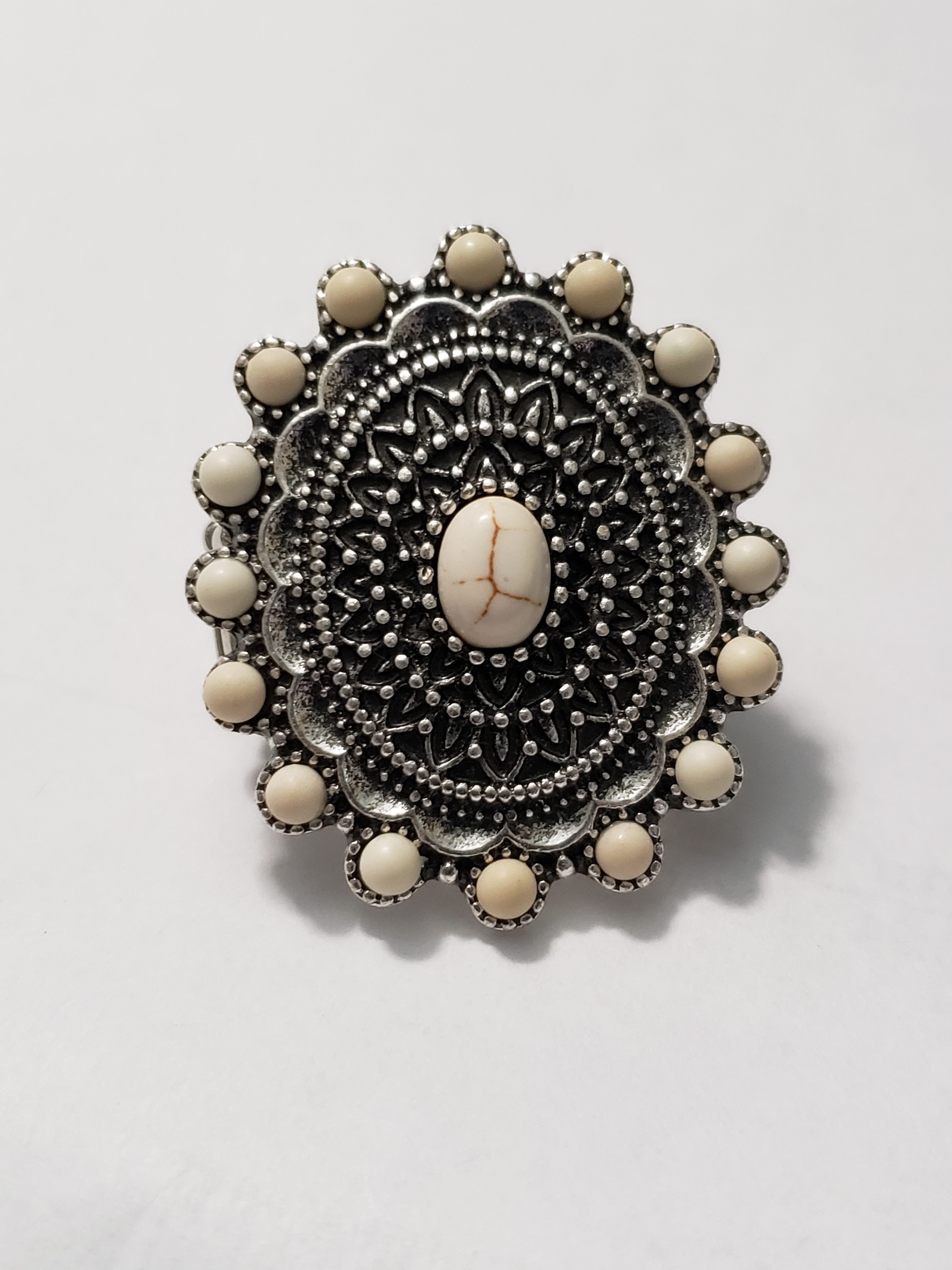 Paparazzi Thick Flex Back Ring - White
