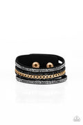 Rollin In Rhinestones - Black Paparazzi Wrap (PZ-4608)