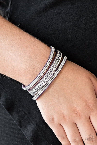 Rollin In Rhinestones - Purple Paparazzi Wrap Bracelet