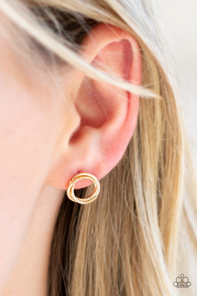 Simple Radiance - Gold Paparazzi Earrings (PZ-1457)