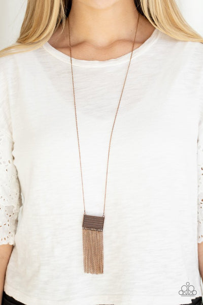 Totally Tassel - Copper Paparazzi Necklace (PZ-181)