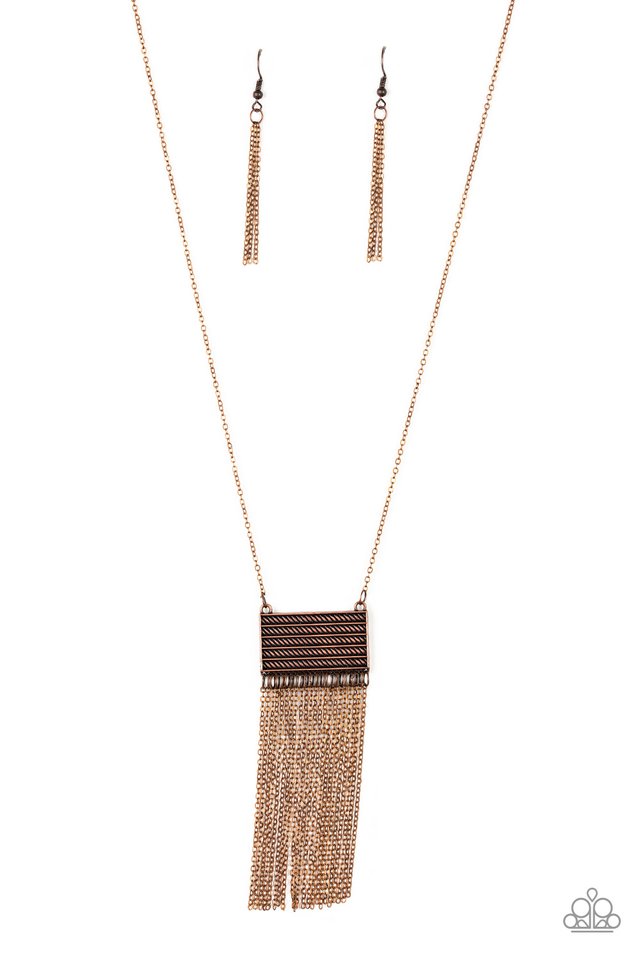 Totally Tassel - Copper Paparazzi Necklace (PZ-181)