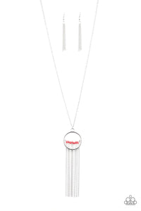 Terra Tassel - Red Paparazzi Necklace (PZ-2854)