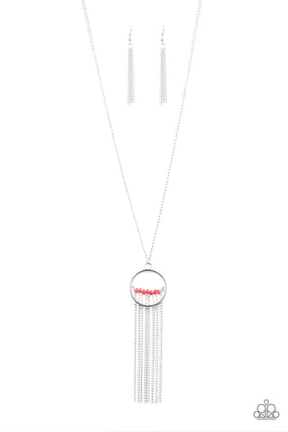 Terra Tassel - Red Paparazzi Necklace (PZ-2854)