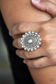 Mesa Mandala - White Ring - Paparazzi Accessories
