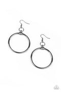 Total Focus - Black-Paparazzi Earrings (PZ-1047)