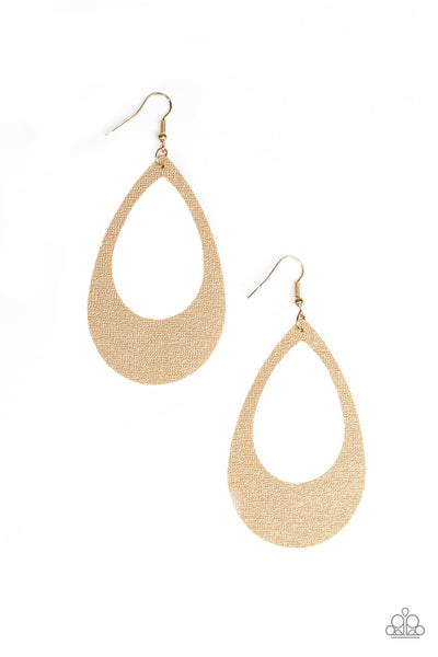 What a Natural - Gold Paparazzi Earrings