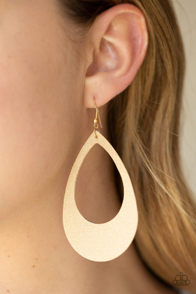 What a Natural - Gold Paparazzi Earrings